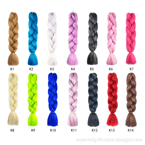 24 Inch Biling Color Jumbo Braiding Hair  Wholesale  With Hair Tinsel Synthetic Glitter Mixed Jumbo Braids  For Box Twist Braids